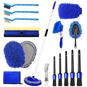 Nikcosmk 768443446624 62ftft Car Wash Brush Kit Mitt Mop Sponge With Long Handle 1 Chenille Scratch-f