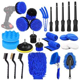 Nikcosmk 768477299654 26pcs Car Detailing Brush Set Kit Auto Drill