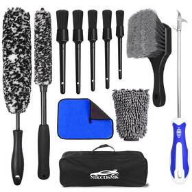 Nikcosmk 768825501644 12pcs Wheel Brush Kit For Cleaning And Tire Rim Car D