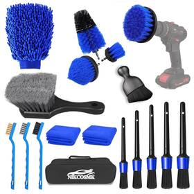 Cdb-18 Nikcosmk Car Detailing Kit 18pcs Brush Set Cleaning Drill Bru