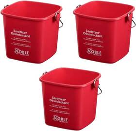 8541814028 Noble Products Small Red Sanitizing Bucket - 3 Quart Cleaning Pail Set Of Square Containers