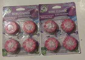 60113 Noenname Null Air Fusion Lavender Toilet Bowl Cleaner Tablets 4 Pack Deodorizer Lot Of 2