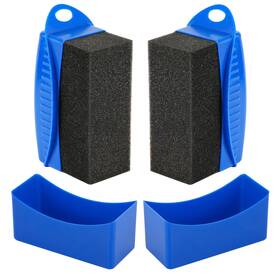133624 Nqeuepn 2pcs Tire Shine Sponge Pad Reusable Applicator With Ergon