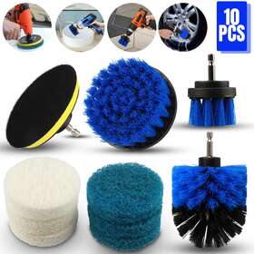 Nsi 608374411189 10pcs Scrub Brush Power Drill Attachments Multi Purpose Sponge Deep Cleaning Kit