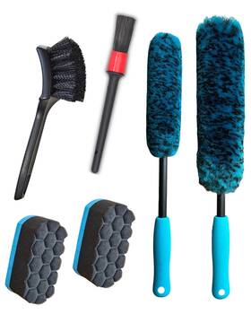 Wb001-6 Oesee 6pcs Car Wheel Cleaning Detailing Pro Kit Tire Brush 2 Pcs Soft Woolies Rims Bru