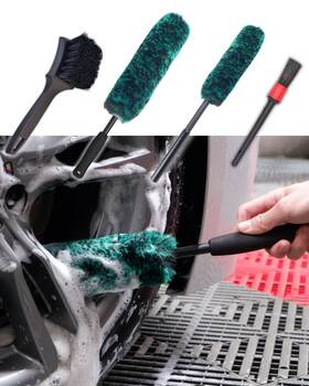 Wb001-bg Oesee Professional 4 Pack Long Handle Wheel Brush Kit For Cleaning And Tire-