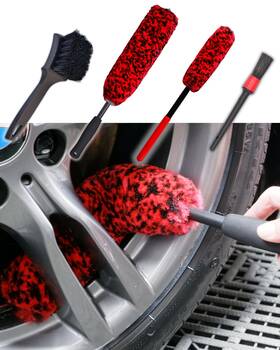 Wb001 Oesee Professional 4 Pack Long Handle Wheel Brush Kit Tire Cleaner Set