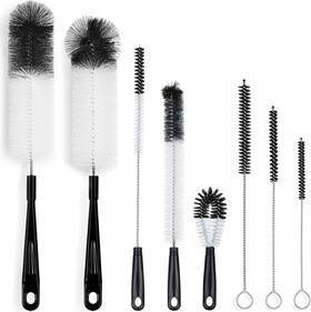 Official 445003777727 8-pack Bottle Cleaning Brush Set - Long Handle Black Cleaner For Washing