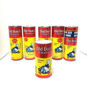 Old Dutch 072319004215 Lot Of 6 Vtg Powdered Cleaners Sealed 21 Oz And 14 Read