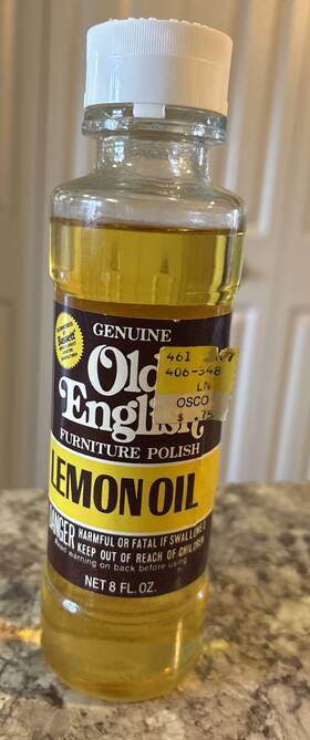 Oelo-17 Old English Lemon Oil Furniture Polish 8 Oz Glass Bottle Vtg Nos Prop 95% Full