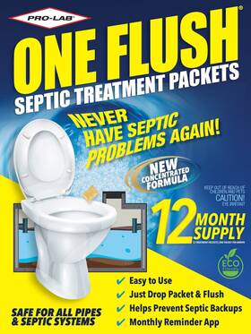 One Flush 683431203020 Septic Tank Treatment Packets 1-year Supply Of Easy-flush Bacteria And Enzym
