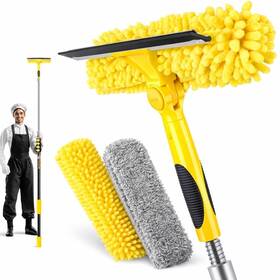 0001426yw Opow 36ft High Reach Window Squeegee With Extension Pole 2-1 Washing Kit W