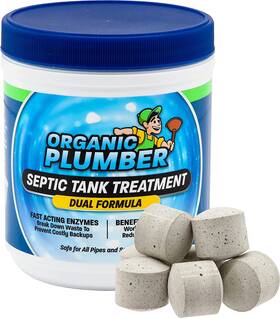 Organic Plumber 313031440449 Septic Tank Cleaner Treatment Bacteria X Natural Enzyme Flushable Bio Tabs