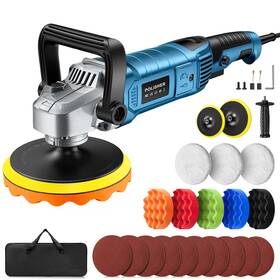 1600w Orgpek 52808 Rotary Polisher Kit - 6/7 Inch 7 Speed Detachable Handle