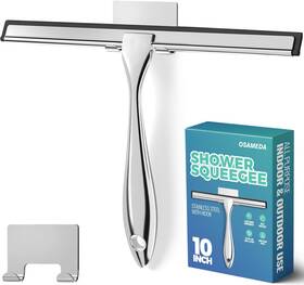 Osameda 445035226224 Shower Squeegee For Glass Doors With Adhesive Hook All-purpose Stainless Steel