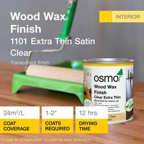 1101c Osmo Wood Wax Finish Extra Thin - 1101 Clear .75 Liter