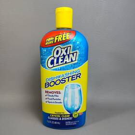 Oxiclean 757037513699 Dishwashing Booster Crystal Clear Glasses And Dishes 15.6 Oz 150 Loads