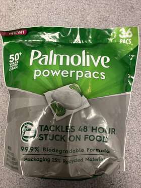 Palmolive 035000986511 4 Pack Powerpacs Tackles 48 Hour Stuck On Food Dishwasher 36 Each