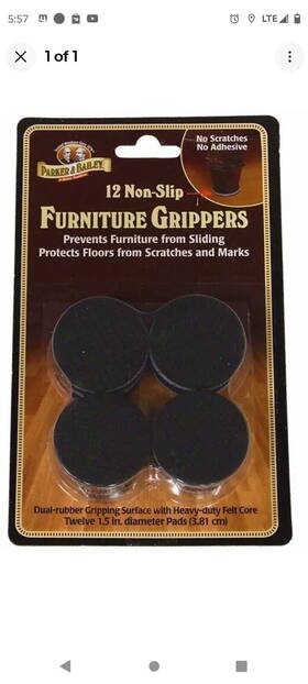 297127 Parker & Bailey 12 Non-slip Furniture Grippers 1.5in Dia