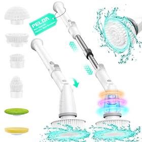K-129 Pelda Electric Spin Scrubber High-speed Adjustable Cleaning Brush With 6 Replaceabl