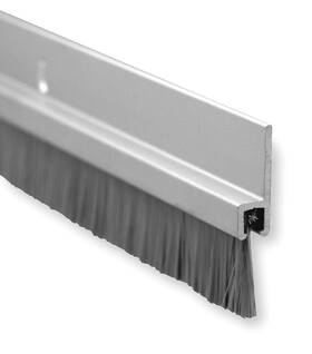 18061cnb48 Pemko Brush Door Bottom Sweep Clear Anodized Aluminum With 0.625 Inch Gray Nylon Ins
