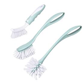 Perastra 755334921551 Dish Brush With Handle Kitchen Deep Cleaning Scrub 3 Pieces Ergonomic