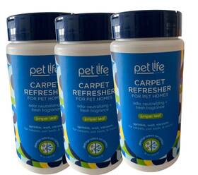 Pl60489 Pet Life Unlimited Carpet Refresher For Homes Juniper Leaf Lot Of 3