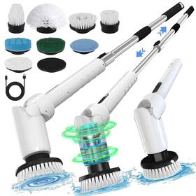 Pfyptu 731089391450 Electric Spin Scrubber - Cordless Cleaning Brush With Digital Display 2 Spee
