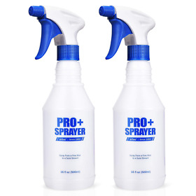 Plastic Spray Bottles Usa Made 2-pack 16 Oz Heavy Duty No Leak Empty Refillable