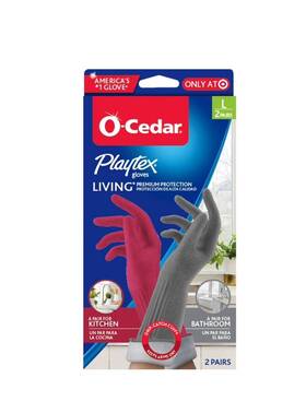 Playtex 810020414509 Large O-cedar Living Drip-catch Cuff Gloves 2 Pairs