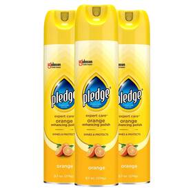 304366 Pledge Enhancing Polish Wood And Furniture Spray Orange Scent 9.7oz Pack Of