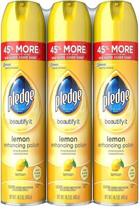 B01e7ro5do Pledge Lemon Enhancing Polish Furniture Spray Large 14.2 Oz Cans Pack Of 3