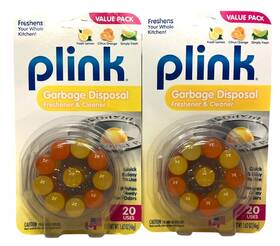 Plink 076168002606 Garbage Disposal Freshener Cleaner 40 Ct 2x20 Lemon Orange Nip Fast Ship