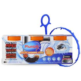Plumbrx 860007525100 Drain Opener Hair Clog Remover Cleaner For Toilets Sinks Tu