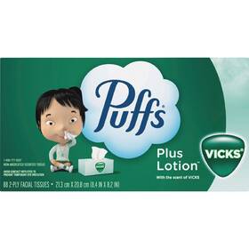3700034438 Plus Lotion Puffs Facial Tissue With Vicks Scent 88-count Pack Of 24