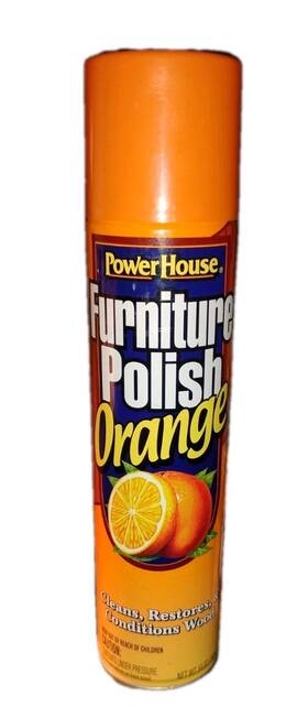 Power House 048155908314 Furniture Polish Spray Orange 10 Oz Discontinued Slightly Used Rare