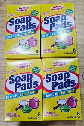 Power House 808829114980 4 Boxes Of 8 Soap Pads Heavy Duty Steel Wool