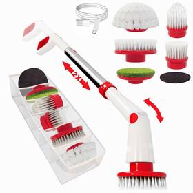 Power Plus 198168532416 Electric Spin Scrubber For Cleaning With 280 Rpm Motor And Adjustable Handle
