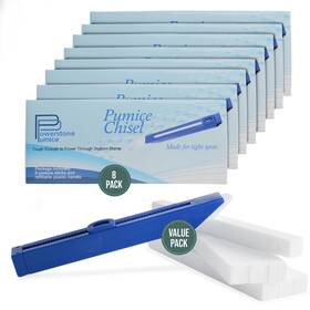 Powerstone 647732033885 Pumice Long Lasting Chisel Sticks - 8 Pack Refillable Case With Scouring