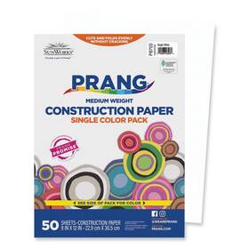 P8703 Prang 8703 Sunworks 9 X 12 Construction Paper - Bright White 50/pack New