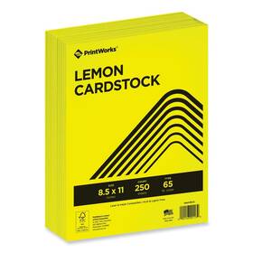 00113 Printworks Professional 8.5 Inch X 11 Color Cardstock - Lemon Yellow 1-rm New