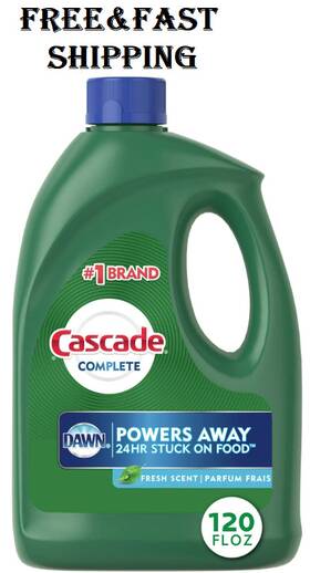 00037000539872 Procter & Gamble Cascade Complete Gel Dishwasher Detergent Fresh Scent 120 Oz. New Usa