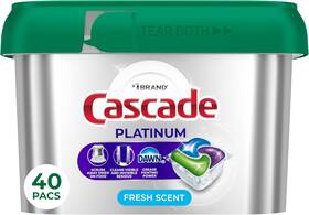 15120 Procter & Gamble Cascade Platinum Dishwasher Pods Fresh Scent Detergent Soap For Dishes 40 Count