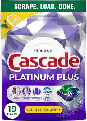 15215 Procter & Gamble Cascade Platinum Plus Dishwasher Pods Dish Detergent Soap Lemon 19 Ct