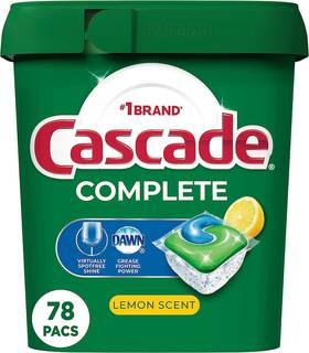 Procter & Gamble - Pampers 313114744778 Cascade Complete Dishwasher Pods Lemon Scent Powerful Clean 78ct