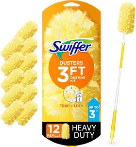 77300 Procter & Gamble - Pampers Swiffer Duster Heavy Duty Dusting Kit Cleaning Supplies 3 Ft Extended Handle