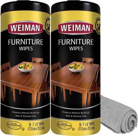 Uvx-15 Products 445051922919 Wood Polish Wipes 2pk With Microfiber - Furniture Cleaner Protect