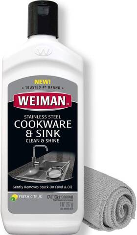 650zbp Produtcts Llc. Stainless Steel Sink And Cookware Cleaner Polish With Microfiber Cloth - 8 O