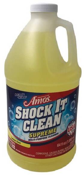 Professor Amos 717789441459 #professor Shock It Clean Supreme Multi-purpose Cleaner Lemon Zest 64 Fl Oz