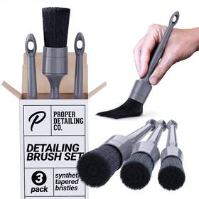 Proper Detailing Co. 600029795882 Car Brush Set - 3 Pack Synthetic Brushes For Interior And Exterior W